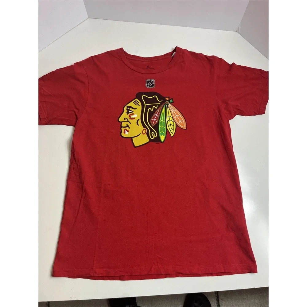 Adidas Chicago Blackhawks Patrick Kane 88 T-Shirt Mens Large Red NHL Hockey Tee